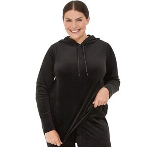 LIVI Lane Bryant Black Sweatshirt Long Sleeve Drawstring Hoodie 4X 26/28 #398
